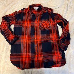 Old Navy Classic Shirt - red plaid button down